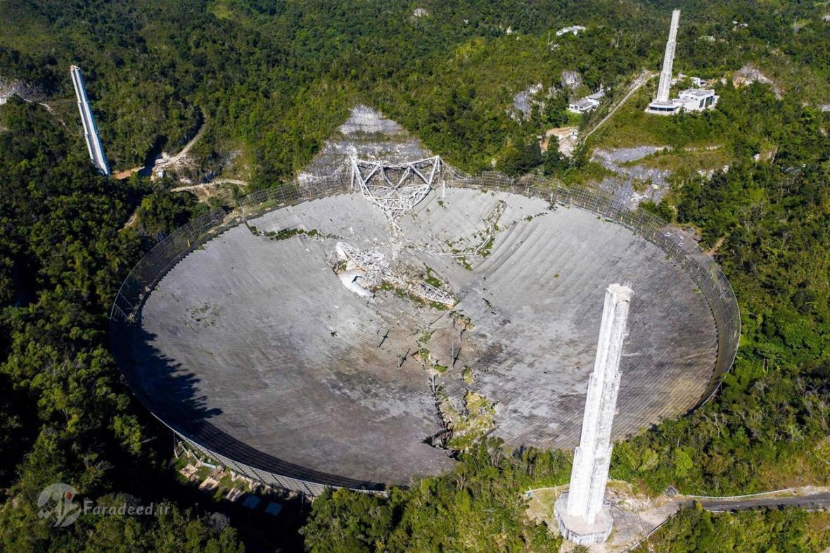 تخریب تلسکوپ تاریخیِ آرسیبو؛ دومین تلسکوپ رادیویی عظیم دنیا